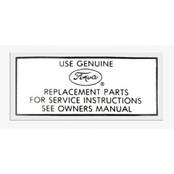 1964 1/2 Air Cleaner Service Instructions Decal